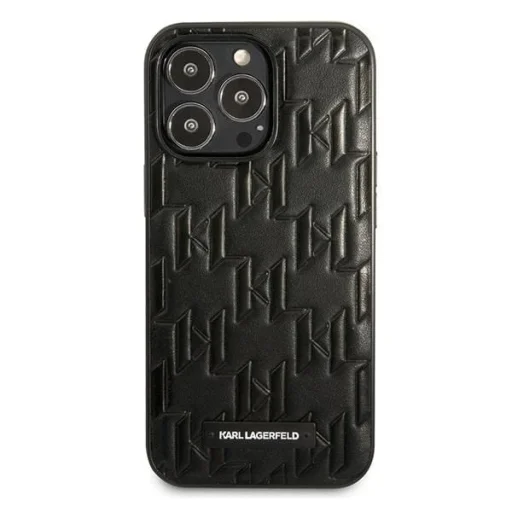 Karl Lagerfeld KLHCP13LMNMP1K iPhone 13 Pro hardcase fekete / fekete Monogram Plaque tok - 3