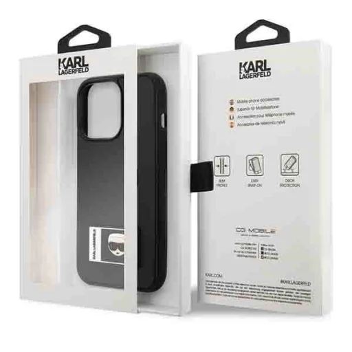 Karl Lagerfeld KLHCP13L3DKPK iPhone 13 Pro fekete kemény tok Ikonik Patch - 8