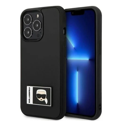 Karl Lagerfeld KLHCP13L3DKPK iPhone 13 Pro fekete kemény tok Ikonik Patch - 1