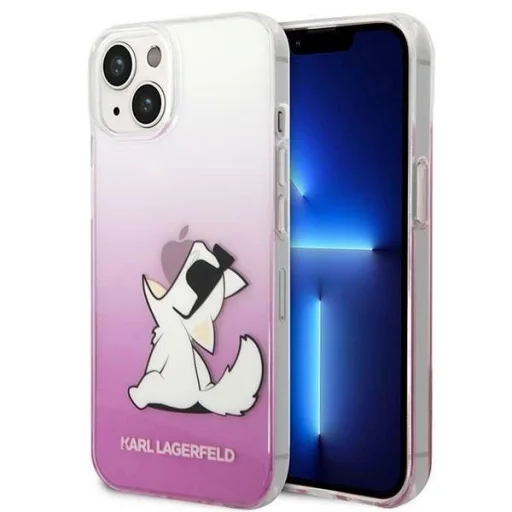 Karl Lagerfeld KLHCP14MCFNRCPI iPhone 14 Plus rózsaszín / rózsaszín Choupette Fun tok - 1