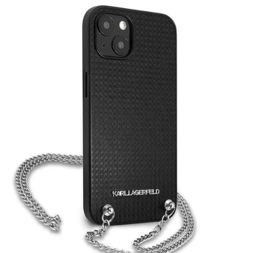 Karl Lagerfeld KLHCP13SPMK iPhone 13 mini 5,4 " hardcase fekete / fekete Bőr Textúrált és Lánc tok - 4