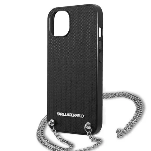 Karl Lagerfeld KLHCP13SPMK iPhone 13 mini 5,4 " hardcase fekete / fekete Bőr Textúrált és Lánc tok - 6