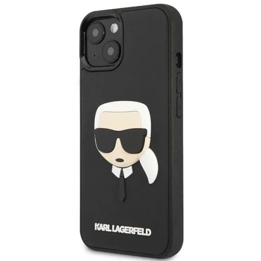 Karl Lagerfeld KLHCP14MKH3DBK iPhone 14 Plus 6.7" fekete / fekete keménytok 3D Rubber Karl's Head tok - 2