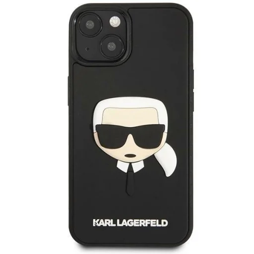 Karl Lagerfeld KLHCP14MKH3DBK iPhone 14 Plus 6.7" fekete / fekete keménytok 3D Rubber Karl's Head tok - 3