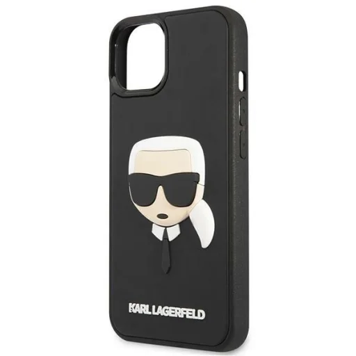 Karl Lagerfeld KLHCP14MKH3DBK iPhone 14 Plus 6.7" fekete / fekete keménytok 3D Rubber Karl's Head tok - 6