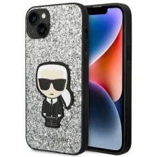 Karl Lagerfeld KLHCP14MGFKPG iPhone 14 Plus 6.7" kemény tok ezüst / ezüst Glitter Flakes Ikonik tok