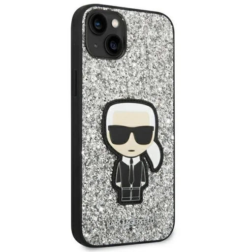 Karl Lagerfeld KLHCP14MGFKPG iPhone 14 Plus 6.7" kemény tok ezüst / ezüst Glitter Flakes Ikonik tok - 4