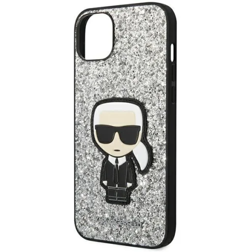 Karl Lagerfeld KLHCP14MGFKPG iPhone 14 Plus 6.7" kemény tok ezüst / ezüst Glitter Flakes Ikonik tok - 6