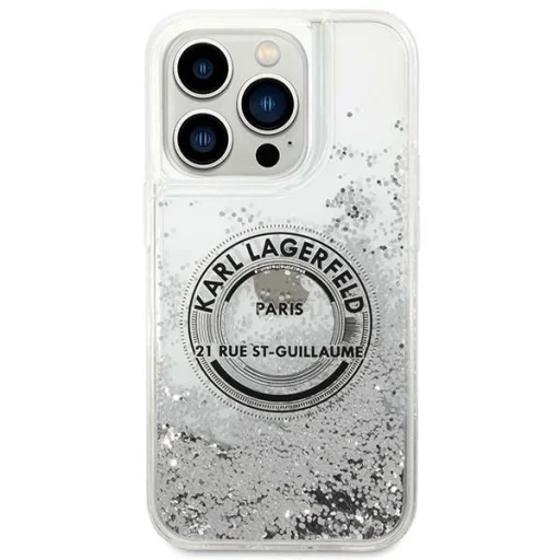 Karl Lagerfeld KLHCP14XLCRSGRS iPhone 14 Pro Max 6.7" ezüst / ezüst Liquid Glitter RSG tok - 3