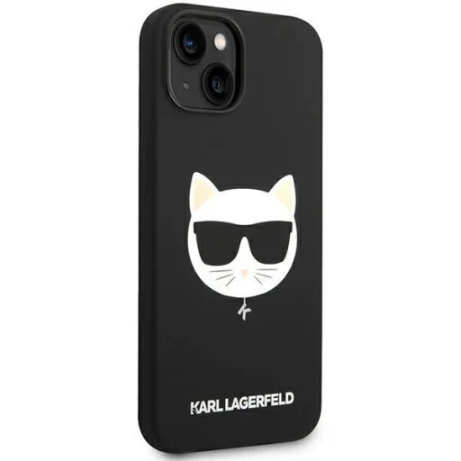 Karl Lagerfeld KLHMP14MSLCHBK iPhone 14 Plus 6.7" fekete szilikon Choupette Head Magsafe tok - 4