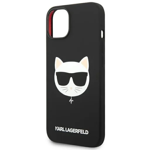 Karl Lagerfeld KLHMP14MSLCHBK iPhone 14 Plus 6.7" fekete szilikon Choupette Head Magsafe tok - 6