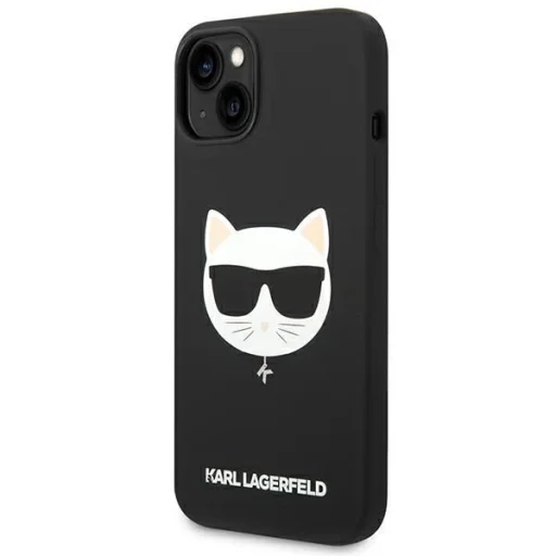 Karl Lagerfeld KLHMP14MSLCHBK iPhone 14 Plus 6.7" fekete szilikon Choupette Head Magsafe tok - 2