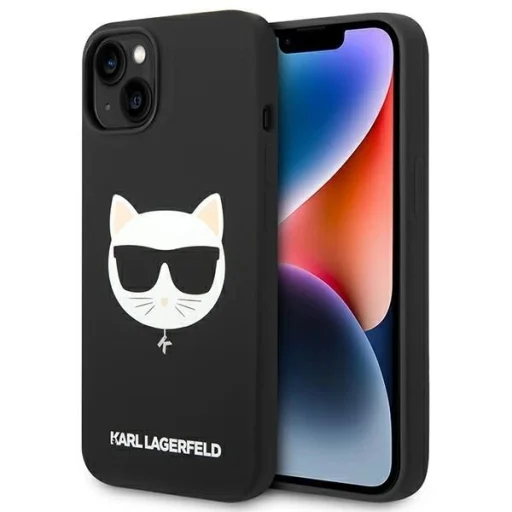 Karl Lagerfeld KLHMP14MSLCHBK iPhone 14 Plus 6.7" fekete szilikon Choupette Head Magsafe tok - 1