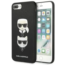 Karl Lagerfeld Saffiano Karl&Choupette Head tok iPhone 7 Plus / iPhone 8 Plus - fekete