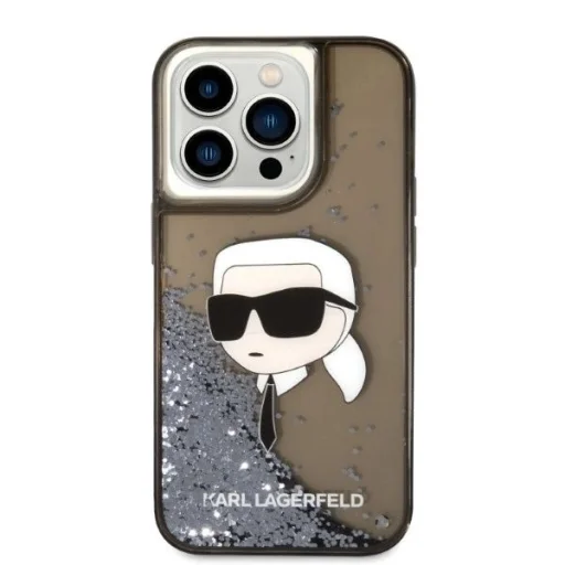 Karl Lagerfeld KLHCP14LLNKHCK iPhone 14 Pro 6.1" fekete/fekete keménytok Glitter Karl Head tok - 3