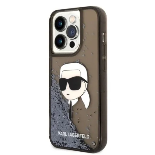 Karl Lagerfeld KLHCP14LLNKHCK iPhone 14 Pro 6.1" fekete/fekete keménytok Glitter Karl Head tok - 2