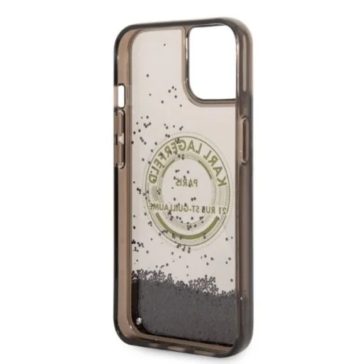 Karl Lagerfeld Liquid Glitter RSG tok iPhone 14 - fekete - 7