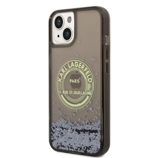 Karl Lagerfeld Liquid Glitter RSG tok iPhone 14 - fekete - 2