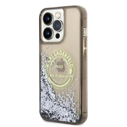 Karl Lagerfeld Liquid Glitter RSG tok iPhone 14 Pro Max - fekete - 2