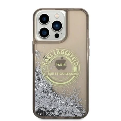 Karl Lagerfeld Liquid Glitter RSG tok iPhone 14 Pro Max - fekete - 3