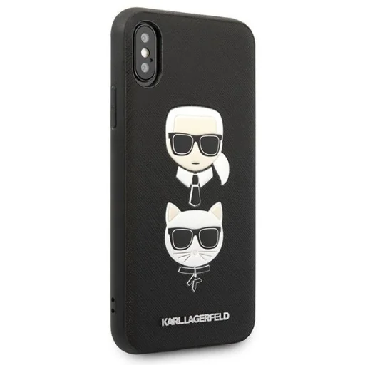 Karl Lagerfeld Saffiano Karl&amp;Choupette Head tok iPhone X/XS - fekete - 5
