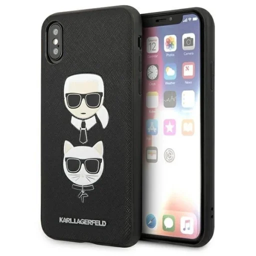 Karl Lagerfeld Saffiano Karl&amp;Choupette Head tok iPhone X/XS - fekete - 1
