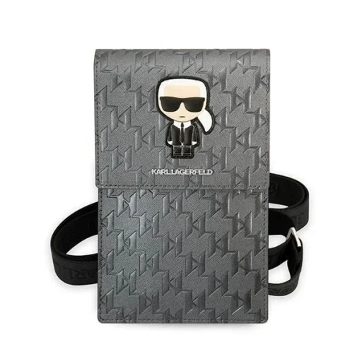 Karl Lagerfeld Ikonik Karl Monogram Patch táska - ezüst - 2