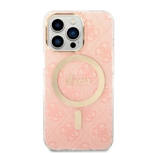 Set Guess GUBPP13LH4EACSP tok + töltő iPhone 13 Pro rózsaszín/kemény tok 4G Print MagSafe - 3