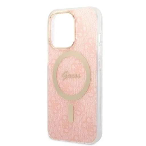 Set Guess GUBPP13LH4EACSP tok + töltő iPhone 13 Pro rózsaszín/kemény tok 4G Print MagSafe - 6