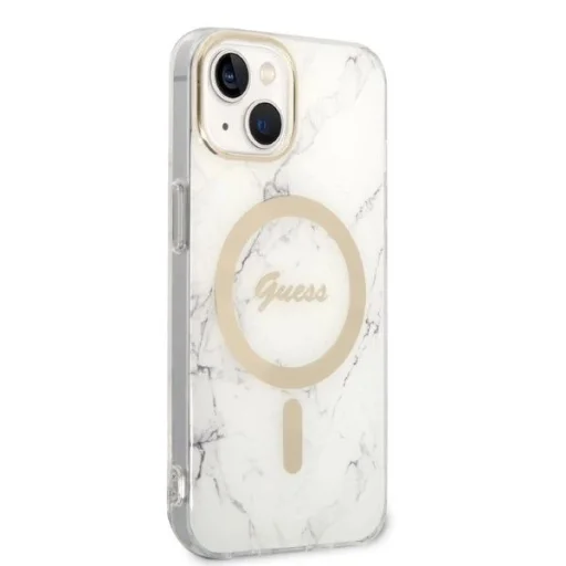 Guess GUBPP14MHMEACSH tok+ töltő iPhone 14 Plus 6.7" fehér/fehér kemény tok Márvány MagSafe - 4