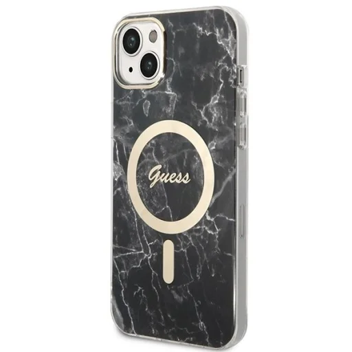 Guess GUBPP14MHMEACSK tok + töltő iPhone 14 Plus 6.7" fekete/fekete kemény tok Marble MagSafe - 2