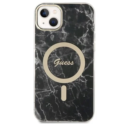 Guess GUBPP14MHMEACSK tok + töltő iPhone 14 Plus 6.7" fekete/fekete kemény tok Marble MagSafe - 3