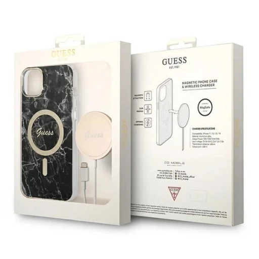 Guess GUBPP14MHMEACSK tok + töltő iPhone 14 Plus 6.7" fekete/fekete kemény tok Marble MagSafe - 10