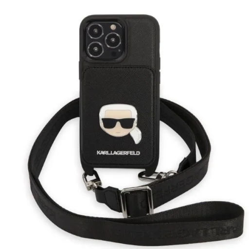 Karl Lagerfeld KLHCP13LSAKHPK iPhone 13 Pro Hardcase Saffiano Metal Karl Head tok - 2