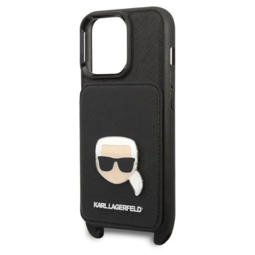 Karl Lagerfeld KLHCP13LSAKHPK iPhone 13 Pro Hardcase Saffiano Metal Karl Head tok - 6