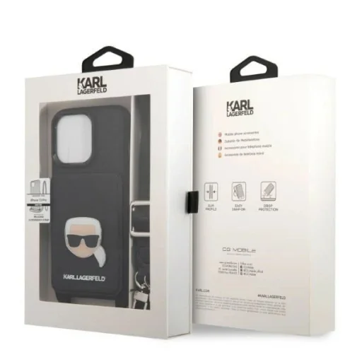 Karl Lagerfeld KLHCP13LSAKHPK iPhone 13 Pro Hardcase Saffiano Metal Karl Head tok - 8