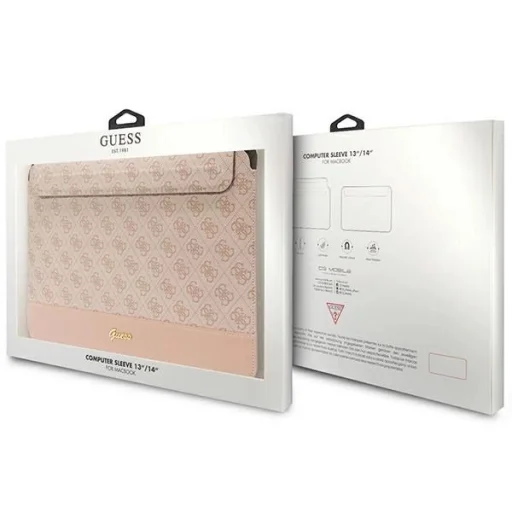 Guess 4G Stripe Metal Logo tok 14" laptophoz - rózsaszín - 4