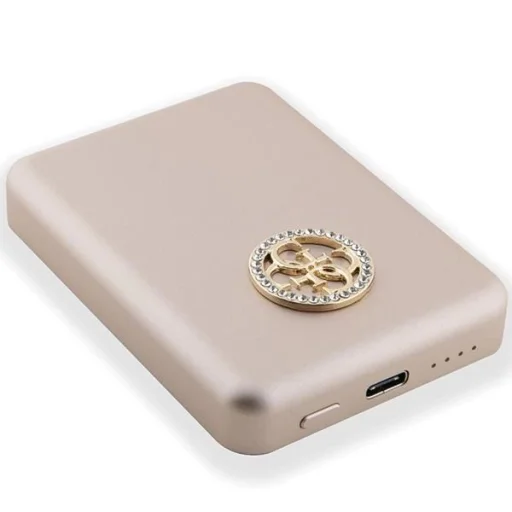 Guess MagSafe 4G Strassed Metal Logo indukciós powerbank 5W 3000mAh - arany - 4