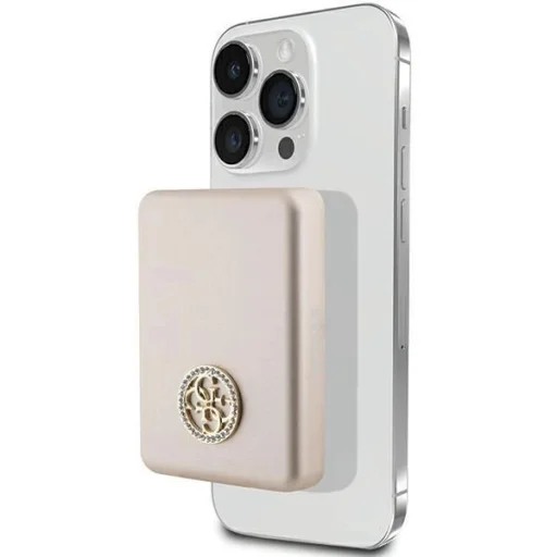 Guess MagSafe 4G Strassed Metal Logo indukciós powerbank 5W 3000mAh - arany - 1