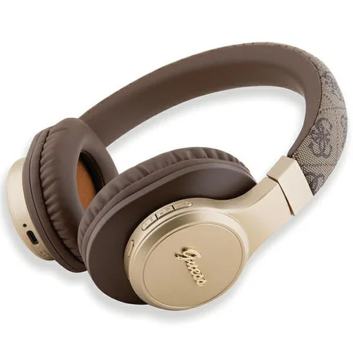 Guess Bluetooth on-ear fejhallgatók GUBH604GEMW barna/barna 4G Script - 2