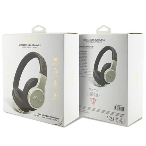 Guess Bluetooth on-ear fejhallgatók GUBH604GEMW barna/barna 4G Script - 5