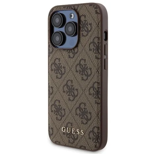 Guess 4G Fém Logós tok szett iPhone 15 Pro-hoz + 5000mAh MagSafe power bank - barna tok - 2