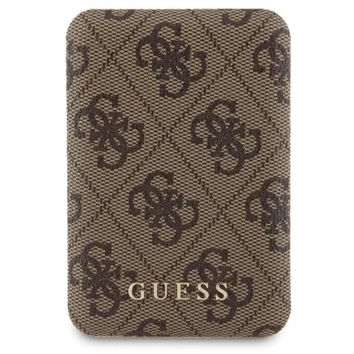 Guess 4G Fém Logós tok szett iPhone 15 Pro-hoz + 5000mAh MagSafe power bank - barna tok - 8