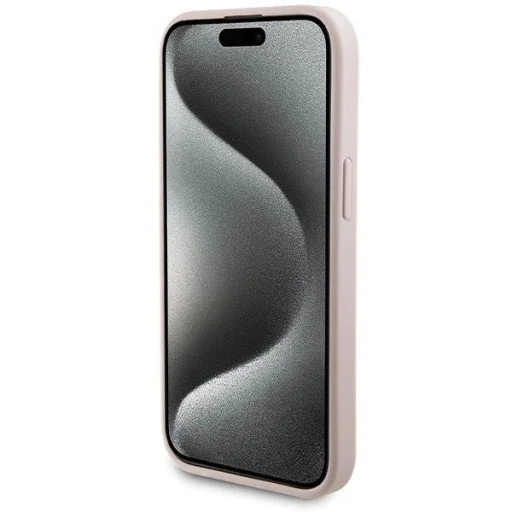 Guess 4G Metal Logo tok készlet iPhone 15-höz + 5000mAh MagSafe power bank - rózsaszín - 5