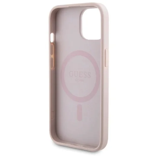 Guess 4G Metal Logo tok készlet iPhone 15-höz + 5000mAh MagSafe power bank - rózsaszín - 7