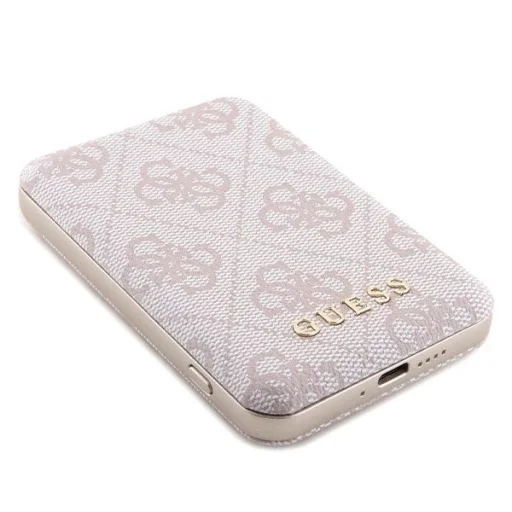 Guess 4G Metal Logo tok készlet iPhone 15-höz + 5000mAh MagSafe power bank - rózsaszín - 10