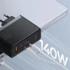Baseus GaN5 Pro GaN hálózati töltő 2x USB-C / USB-A 160W - fekete + USB-C - USB-C 240W kábel - fekete thumbnail