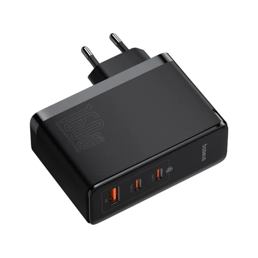 Baseus GaN5 Pro GaN hálózati töltő 2x USB-C / USB-A 160W - fekete + USB-C - USB-C 240W kábel - fekete - 7
