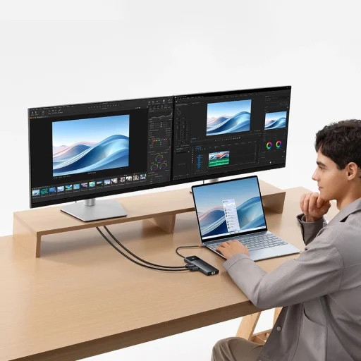 HUB 10 az 1-ben Baseus Metal Gleam Series USB-C to USB-C PD / USB-C / 3x USB-A / 2x HDMI / RJ-45 / SD / TF - fekete - 8