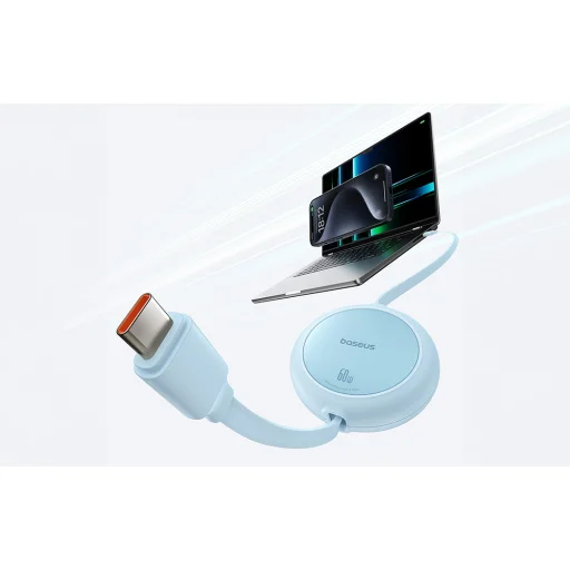 Baseus Free2Pull Mini USB-C to USB-C 60W USB kábel, 1m (kék) - 6